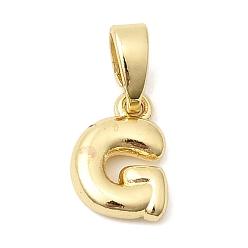 Letter G Латунные подвески в виде букв, без свинца и без кадмия, долговечный, реальный 18 k позолоченный, Буква G, 9.5x7x2.5 мм, отверстие : 4.5x2 мм