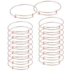 Oro Rosa Fabricación de brazalete extensible de latón ajustable, oro rosa, 2-3/4 pulgada (70 mm)