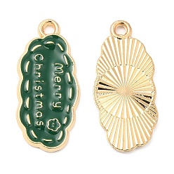 Cloud Рождественские эмали сплава подвески, без кадмия, без никеля и без свинца, золотые, Слово счастливого Рождества, облако, 24.5x11x1.5 мм, отверстие : 1.4 мм