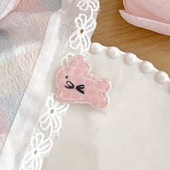 Pink Заколки для волос из кожи аллигатора, аксессуары для волос для женщин и девочек, кролик, розовые, 35 мм