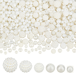 (52) Непрозрачная лаванда Ювелирные изделия, включая акриловые и АБС-бусины с имитацией жемчуга, круглые, разноцветные, 6~14 мм, отверстие : 1~2 мм, 330 шт / комплект