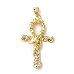 Cross Стойка металлическая латунная микропрофилированная кубическая циркония подвески, долговечный, без свинца и без кадмия, золотые, крестик, 32.5x19x4.5 мм, отверстие : 5x3 мм