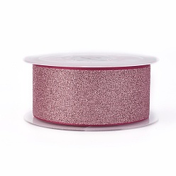 Dark Red Sparkle Polyester Ribbons, Glitter Ribbon, Dark Red, 1-1/2 inch(38mm), about 50yards/roll(45.72m/roll)