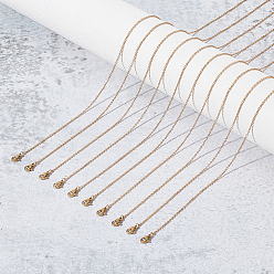 Золотой 20 шт. ионное покрытие (ip) 304 набор ожерелий-цепочек из нержавеющей стали для мужчин и женщин, золотые, 17.72 дюйм (450 мм)