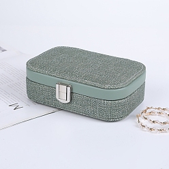 Dark Sea Green PU Leather Jewelry Packaging Boxes with Mirror Inside, for Necklaces Earrings Storage, Dark Sea Green, 10x15x4.5cm