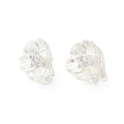 Серебро Латунные микропаве прозрачные подвески с фианитом, без никеля , , серебряные, 10x11x7.5 мм, отверстие : 1.6 мм