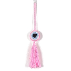 Pink Хлопковые плетеные подвески от сглаза, для домашней настенной подвески, автомобильные подвесные украшения, розовые, 350 мм