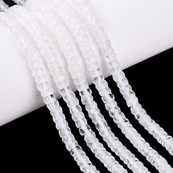 Quartz Crystal Natural Quartz Crystal Beads Strands, Rock Crystal, Rondelle, Faceted, 4x2~2.5mm, Hole: 0.7~1mm, about 156~162pcs/strand, 14.76~15.16 inch(37.5~38.5cm)