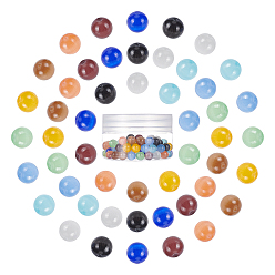 Color mezclado 100 piezas 10 colores cuentas de ojo de gato, rondo, color mezclado, 8 mm, agujero: 1.2 mm, 10 piezas / color