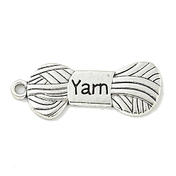 Античное Серебро Сплавочные подвески тибетского стиля, без свинца и без кадмия, клубок чар, античное серебро, 11.5x31x1.7 мм, отверстие : 1.8 мм, Около 515 шт / 1000 г