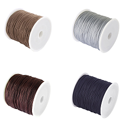Color mezclado Hilo de nylon trenzado hilo de nylon para abalorios fabricación de joyas, color mezclado, 0.8 mm, sobre 100 yardas / rodillo, 91.44 m / rollo, 4 colores, 1 rollo / color, 4rolls