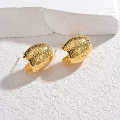 Настоящее золото 18K 304 серьги-гвоздики из нержавеющей стали для женщин, колонка, реальный 18 k позолоченный, 14x16 мм