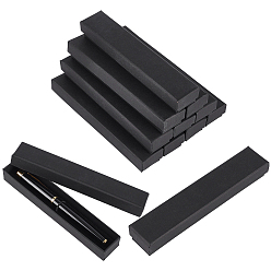 Black Rectangle Paper Pen Storage Case, Gift Box, Black, 165x33x24mm