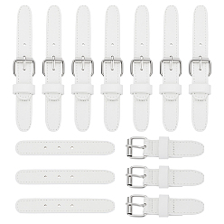 Blanc Boucles de manteau en cuir PU, pour accessoires de vêtement, blanc, 121~149x21x2~11mm