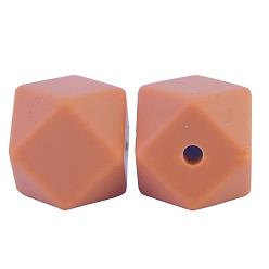 Сэнди Коричневый Восьмиугольные бусины из пищевого силикона, песчаный коричневый, 17 мм