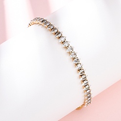 Horse Eye 304 теннисные браслеты из нержавеющей стали с прозрачными кубическими циркониями, 201 Браслеты-слайдеры из нержавеющей стали с цепочкой-коробкой для женщин, реальный 18 k позолоченный, ионное покрытие (ip), лошадиный глаз , 1/4 дюйм (0.6 см), внутренний диаметр: 2~2-7/8 дюйм (5.1~7.2 см)