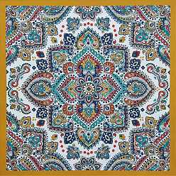 (932FM) Темно-синий аква-матовый с подкладкой Квадратные хлопковые повязки на голову, шарф-бандана с цветочным узором, гетры шеи, бесшовные головные уборы, для бега на свежем воздухе, темно-золотистые, 550x550 мм