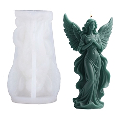 Белый Силиконовые формы для свечей своими руками, для изготовления свечей, ангел, белые, 68x42x115 мм, внутренний диаметр: 38x45 мм