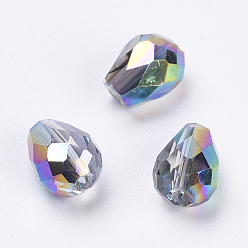 Colorful Imitation Austrian Crystal Beads, Grade AAA, Faceted, Drop, Colorful, 6x8mm, Hole: 0.7~0.9mm
