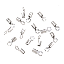 Нержавеющая Сталь Цвет 304 из нержавеющей стали раз за обжима концы шнура, заглушки для шнуров колонн, зажимы, трубки для изготовления ювелирных изделий, цвет нержавеющей стали, 7x2.3 мм, отверстие : 1.7 мм, внутренний диаметр: 1.5 мм