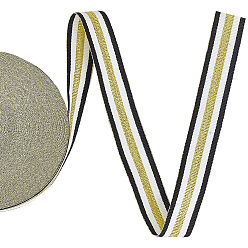 White 25 Yards Polyester Ribbon, Emobridered Woven Ribbon, White, 1 inch(25mm)
