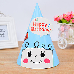 Human Бумажные праздничные шляпы конус, товары для украшения детского дня рождения, человеческий узор, 150x210 мм