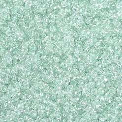 (RR3642) Pearlized Crystal AB Mint MIYUKI Round Rocailles Beads, Japanese Seed Beads, Pearlized Crystal AB, (RR3642) Pearlized Crystal AB Mint, 15/0, 1.5mm, Hole: 0.7mm, about 27777pcs/50g