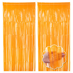 Оранжевый Шторы с бахромой для домашних животных, мерцающие шторы, на день рождения свадьба елочные украшения, оранжевые, 1000x2000 мм
