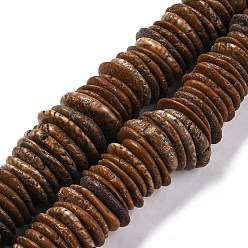 Кокосово-Коричневый Градуированные синтетические бирюзовые бусины, окрашенные, самородки, кокосового коричневый, 7~20x7~15x3~5 мм, отверстие : 1.2 мм, около 118~119 шт / нитка, 15.75~15.87'' (40~40.3 см)