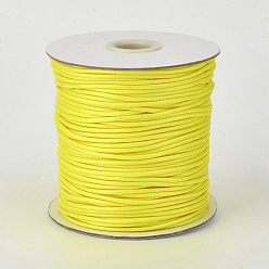 Yellow Eco-Friendly Korean Waxed Polyester Cord, Yellow, 1.5mm, about 169.51~174.98 Yards(155~160m)/Roll