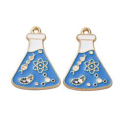 Bottle Подвески из эмалевого сплава на тему химии, без кадмия, без никеля и без свинца, золотой свет, колба, 28x20x1.5 мм, отверстие : 1.8 мм