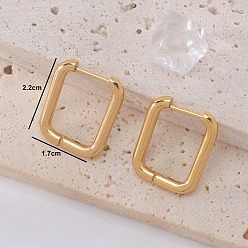 Золотой Элегантный французский ретро-минималистский стиль 201 овальные серьги-кольца из нержавеющей стали, золотые, 22x17 мм