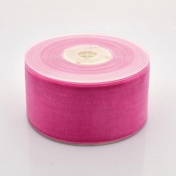 Ярко-Розовый Полиэстер бархат лента для упаковки подарка и украшения празднества, ярко-розовый, 2 дюйм (50 мм), о 20yards / рулон (18.29 м / рулон)