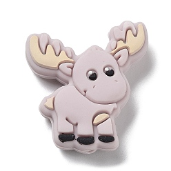 чертополох Фокусные бусины из экологически чистого пищевого силикона лося, чертополох, 32x29x9 мм, отверстие : 1.8 мм