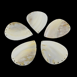 Морская Ракушка Компоненты люстры из пресноводной ракушки, цвет морской раковины, 76~82x57~61x2~4 мм, отверстие : 2 мм