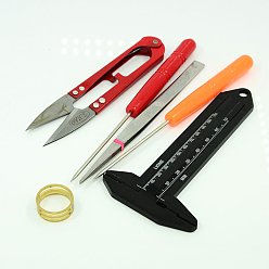 Mixed Color DIY Jewelry Tool Sets, Rings, Hand Scissored and other Tools, Platinum, Mixed Color, 19~130x10~58mm
