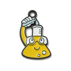 Bottle Подвески из сплава и эмали на тему химии и науки, чёрные, чары в виде стакана, бутылка, 22.5x14x1.5 мм, отверстие : 1.8 мм