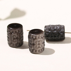 Silver Sheen Obsidian Натуральные серебряные бусины из обсидиана, колонка, 15x10 мм