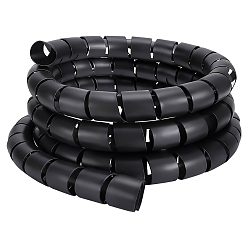 Negro Cubierta de envoltura espiral de cable de alambre de plástico, Protección de tuberías con clips, negro, 30.5 mm