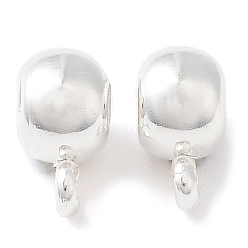 Посеребрённый Поручни из латунной трубки, петля под залог, ползунки, без кадмия и без свинца, 925 серебро покрытием, 8.5x6x4.5 мм, отверстия : 2 mm и 1.4 мм