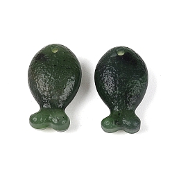Other Jade Ocean Natural Jade Pendants, Fish Charms, 19.5~20x12x7.5~8mm, Hole: 1.4mm