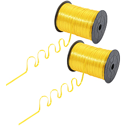 Золотистый 90м лента из органзы, лента для банта, украшение подарка, золотые, 1/8 дюйм (3~4 мм), около 98.43 ярдов (90 м) / рулон