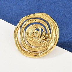 Золотой 304 палец кольца из нержавеющей стали, вихревые, ионное покрытие (ip), золотые, 31x30.5 мм