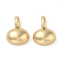 Настоящее золото 18K Латунные подвески, без кадмия, без никеля и без свинца, овальные амулеты, реальный 18 k позолоченный, 9x7x4 мм, отверстие : 3x2 мм
