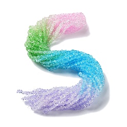 Pink Прозрачные стеклянные бусины, сегментированные разноцветные бусины, треугольные, розовые, 4.5x4.5x3 мм, отверстие : 0.9 мм, около 142 шт / нитка, 13.58~13.78'' (34.5~35 см)