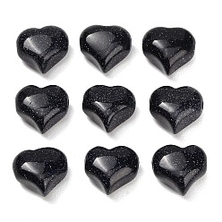 Blue Goldstone Synthetic Blue Goldstone Beads, Heart, 13~14x14~15x8~9mm, Hole: 1.6~1.8mm