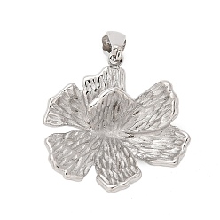 Нержавеющая Сталь Цвет 304 подвески из нержавеющей стали, цветочный шарм, анти-тускнение, цвет нержавеющей стали, 25.5x25x9 мм, отверстие : 2.5x7 мм