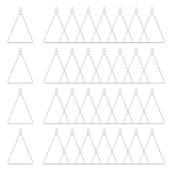 Stainless Steel Color 304 Stainless Steel Wire Pendants, Hoop Earring Findings, Triangle, Stainless Steel Color, 22 Gauge, 49.5x35x0.6mm, Hole: 1.2mm, 60pcs/box