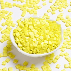 (TL404FR) Matte Opaque Yellow AB MIYUKI TILA Beads, Japanese Seed Beads, 2-Hole, (TL404FR) Matte Opaque Yellow AB, 5x5x1.9mm, Hole: 0.8mm, about 5900pcs/500g