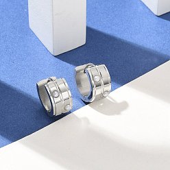 Нержавеющая Сталь Цвет 304 серьги из нержавеющей стали для женщин, с пластиковой имитацией жемчуга и 316 хирургическими штифтами из нержавеющей стали, кольцо, цвет нержавеющей стали, 14x7 мм